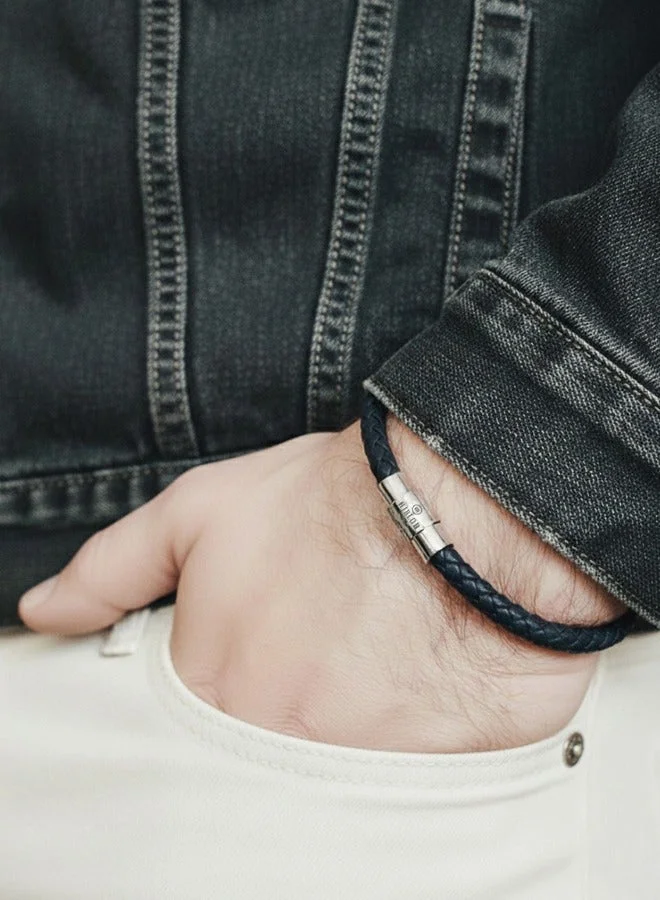 Riblor  Vittorio Leather Bracelet Black for Men | Best Price UAE